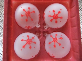 SIA Baumkugeln Snowflake red 4-er Set